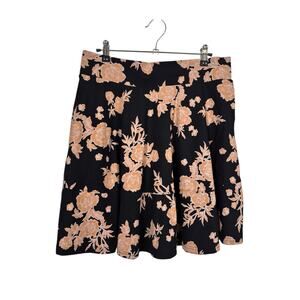 Pact Skirt Womens Large Black Fit & Flare Midi Organic Cotton Elastic Waist